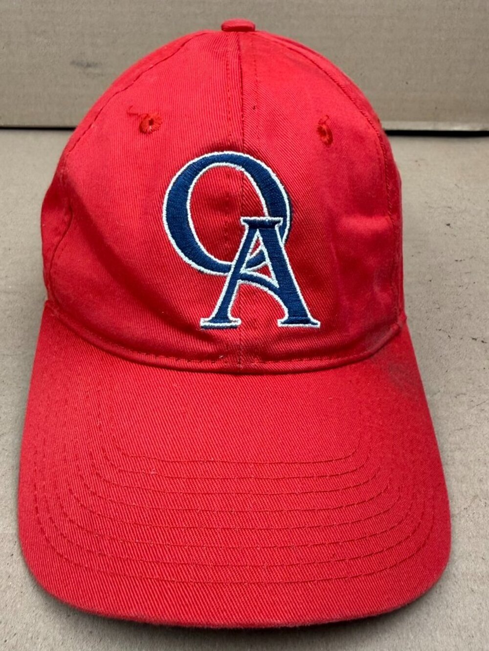 Unisex Adult Red QA Logo Embroidered Adjustable Snapback Cap Hat